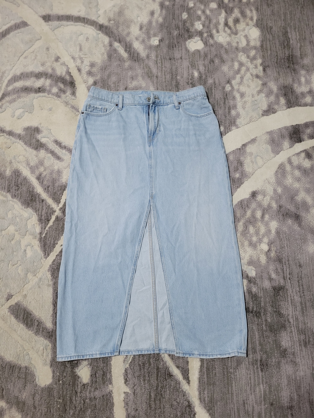Old Navy Light Blue Denim Skirt with Front Slit Size 10